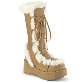 CUBBY-311 Demoniacult Alternative Footwear Women's Tan Calf Highs