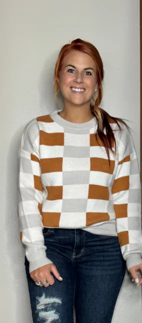 Daise Super Soft Checkered Sweater
