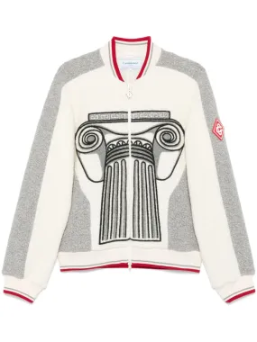 embroidered terry jacket