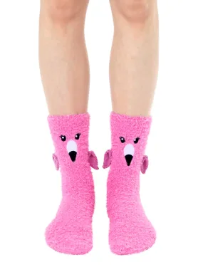 Fuzzy Flamingo Crew Socks