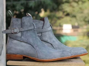 Embroidered Suede Ankle Boots