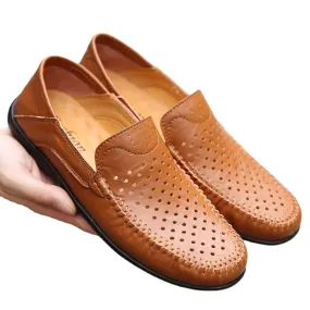 Handmade Soft Mocassin Homme Slip On Boat