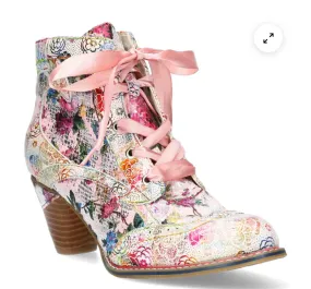 Laura Vita "Alcizeeo 01" Leather  Ankle Boots in Rose