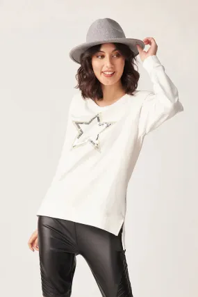 Lemon Tree Aimee Star Sweatshirt - White