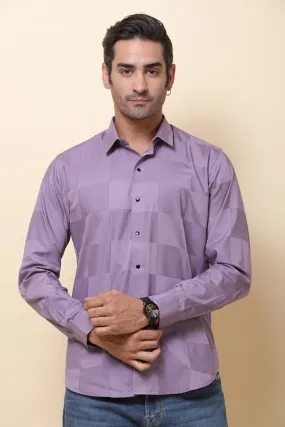 Lycra Purple Full Sleeve Shirt for Men