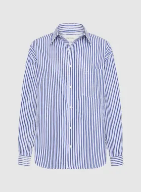 Matteau Classic Stripe Shirt in Cobalt Stripe