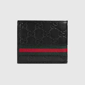 Men's Web Supreme Black Leather Wallet
