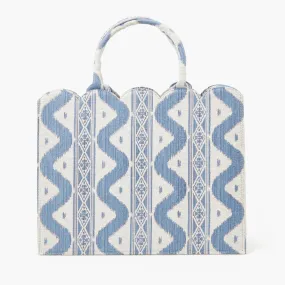 Mrs. Alice Tote Bag (Blue Ikat)