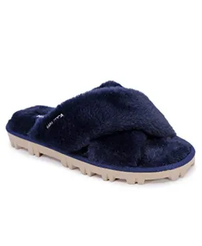 Nautica Women's Slipper Fluffy Warm Slide Indoor Outdoor Shoe-Aren-Navy-6