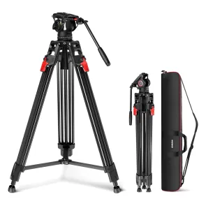 NEEWER LL27 76" Video Camera Tripod with Fluid Head