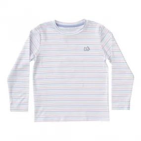Pro Performance Fishing Tee, Sweet Lavender Multi Stripe