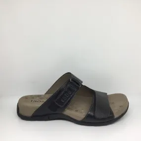 Taos Habana Leather Slide ~ Honey (SOLD OUT)  ~ Black size 6 and size 8 available