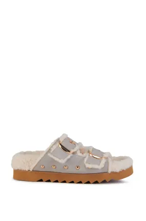 TRESOR-GRAY FLAT SLIPPER