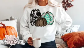 Western Cowhide Pumpkin Sweater