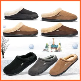 Winter Men Cotton Bathroom Slippers | Male Plush Shoes Home Soft Slippers