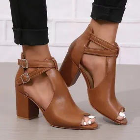 Women's High Heel Buckle Sandals 12166461C
