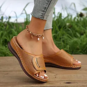 Women's Thick Sole Hollow-Out Slide Sandals 34455536C